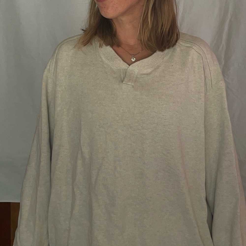 Tommy Bahama Cream/Grey Reversable Crewneck Sweater